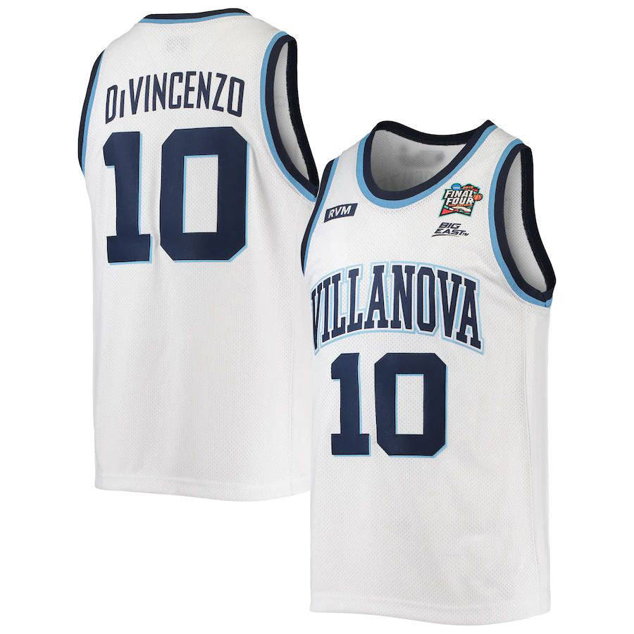 V.Wildcats #10 Donte DiVincenzo Original Retro Brand 2016 Basketball Tournament March Madness Final Four Alumni Commemorative Classic Basketball Jersey White Stitched American College Jerseys - Main View