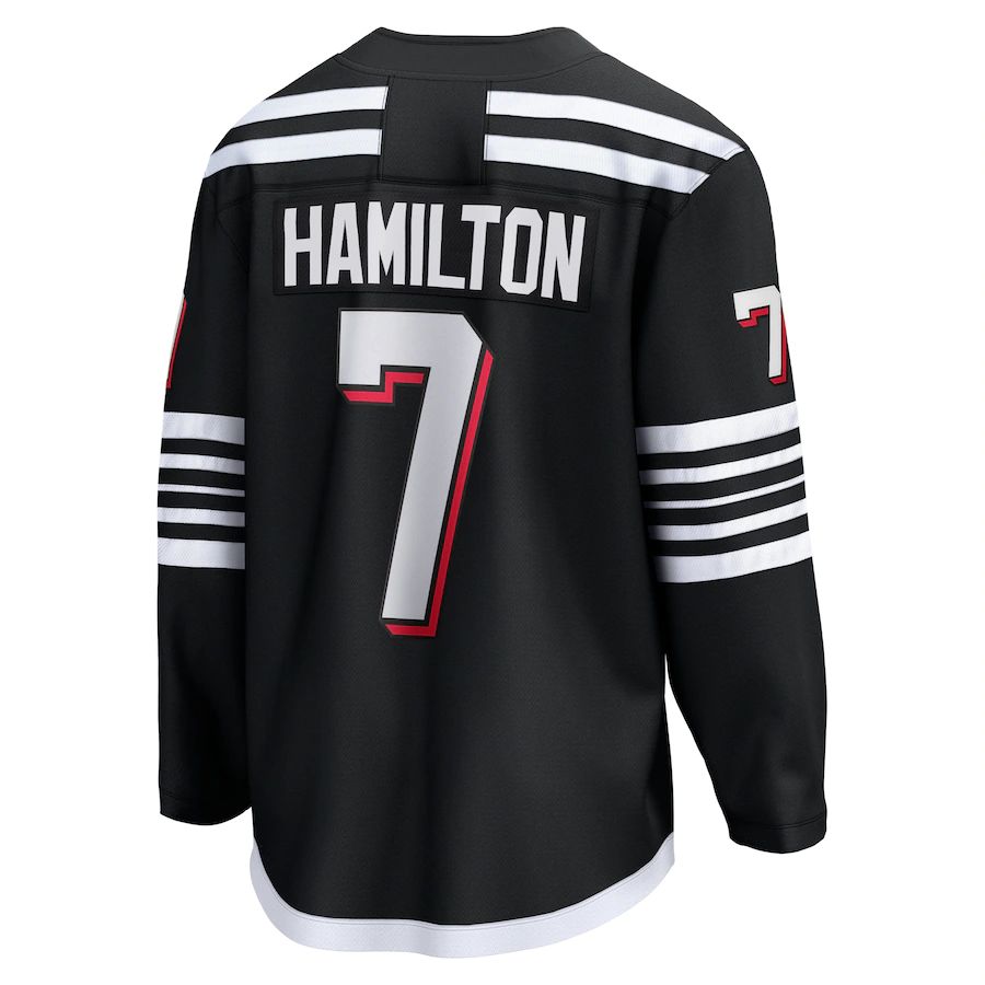 NJ.Devils #7 Dougie Hamilton Fanatics Branded Alternate Premier Breakaway Player Jersey Black Hockey Jerseys - Main View
