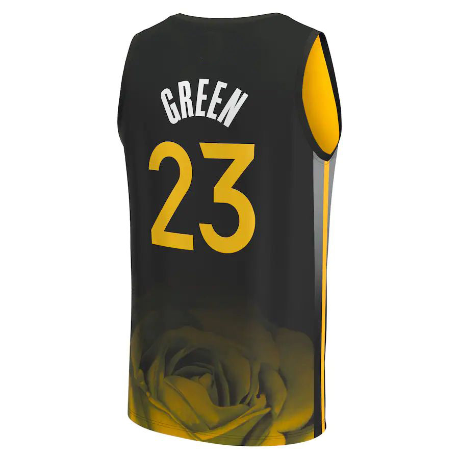 G.State Warriors #23 Draymond Green Fanatics Branded 2022-23 Fastbreak Jersey City Edition Black Stitched American Basketball Jersey - Main View