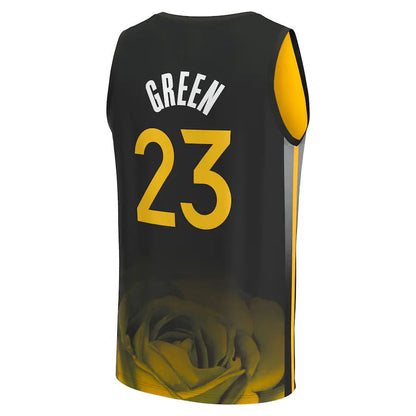 G.State Warriors #23 Draymond Green Fanatics Branded 2022-23 Fastbreak Jersey City Edition Black Stitched American Basketball Jersey - Main View