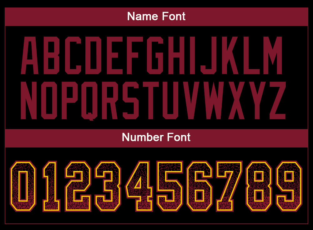 Custom Black Crimson-Yellow Drift Fashion Football Jersey view 4