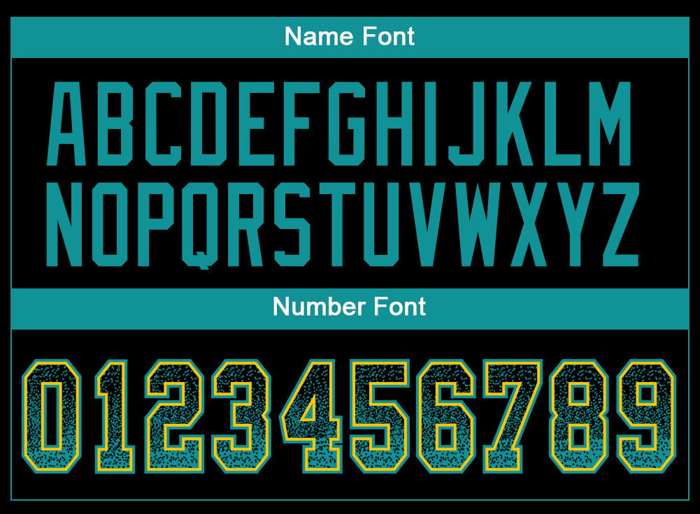 Custom Black Teal-Yellow Drift Fashion Football Jersey view 4