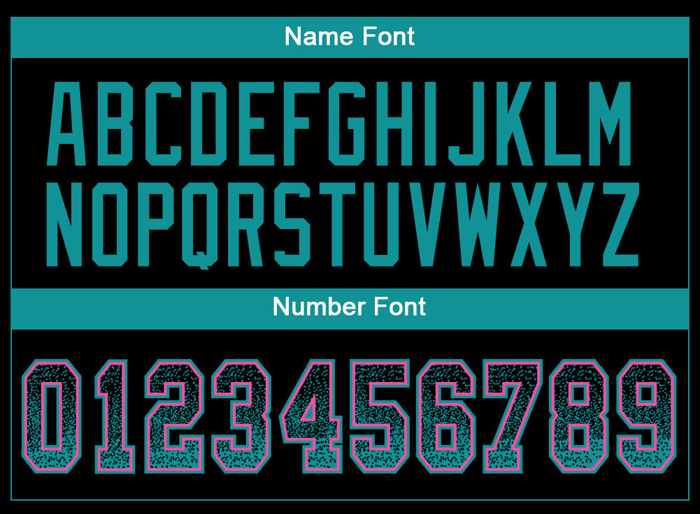 Custom Black Teal-Pink Drift Fashion Football Jersey view 4