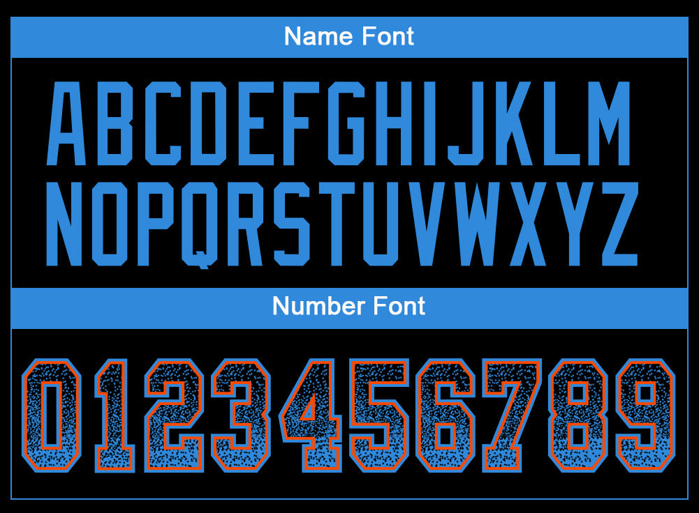 Custom Black Powder Blue-Orange Drift Fashion Football Jersey view 4