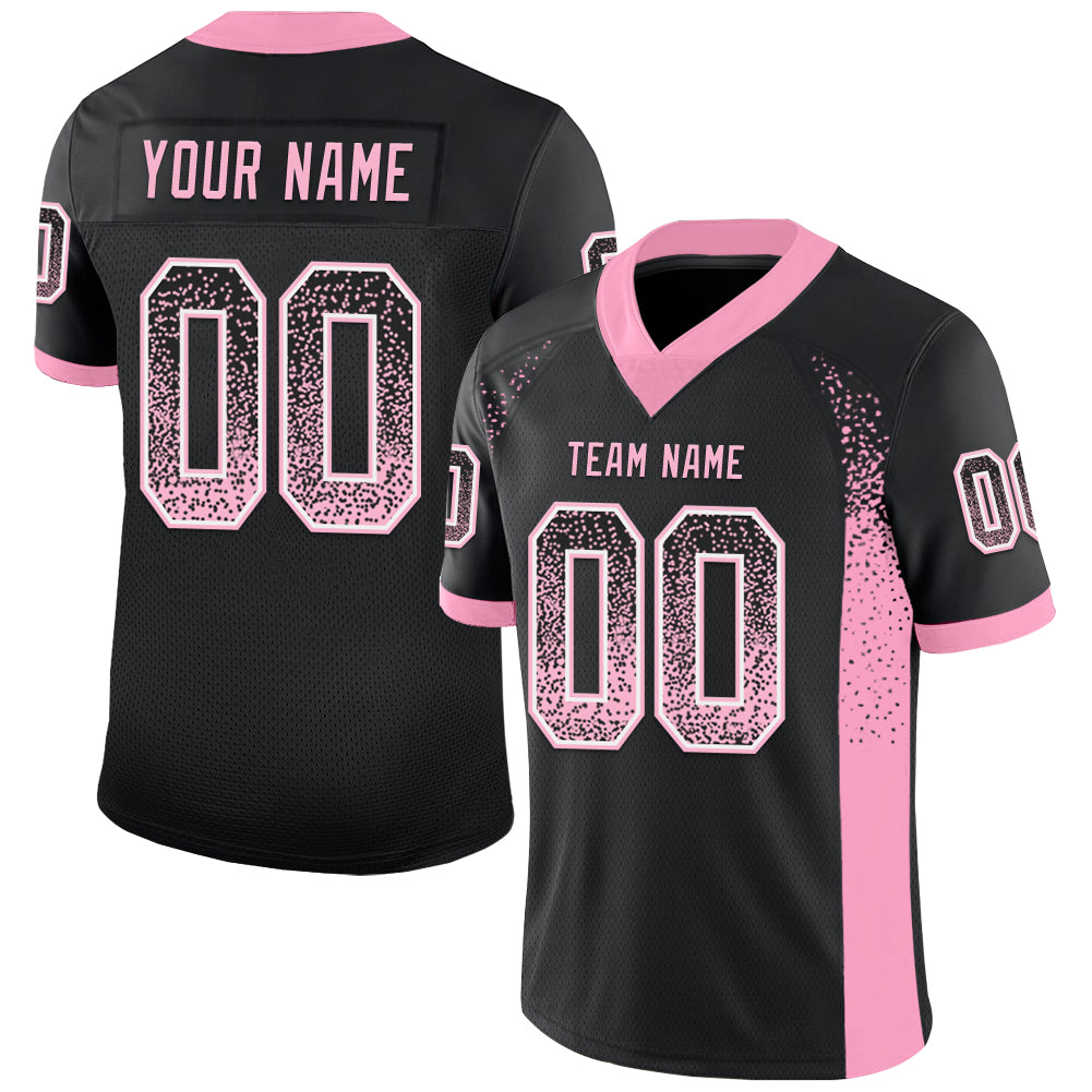 Custom Black Light Pink-White Drift Fashion Football Jersey - Main View