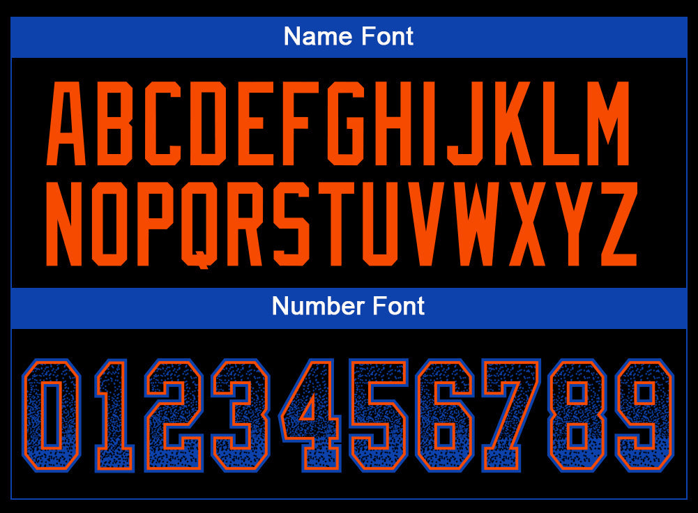 Custom Black Thunder Blue-Orange Drift Fashion Football Jersey view 4
