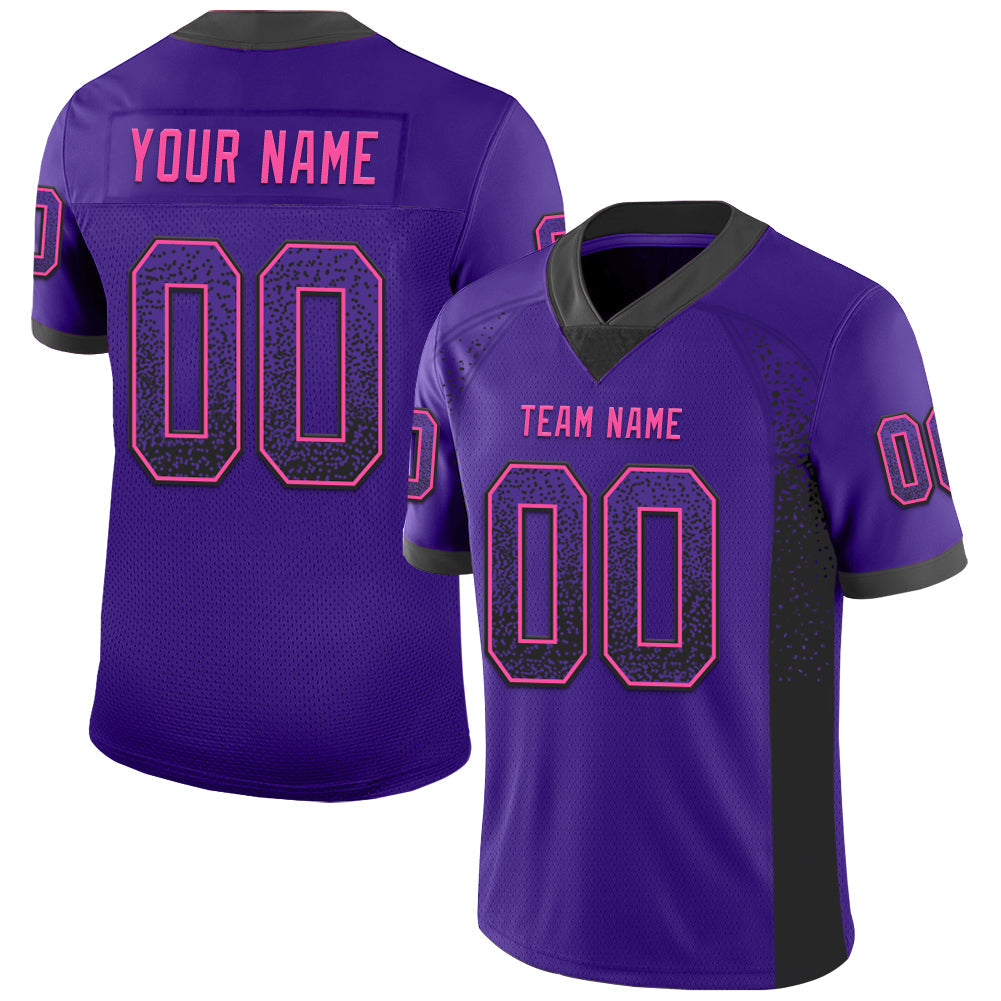 Custom Purple Black-Pink Drift Fashion Football Jersey - Main View