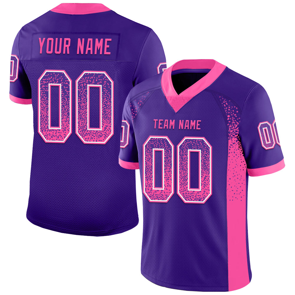 Custom Purple Pink-White Drift Fashion Football Jersey - Main View