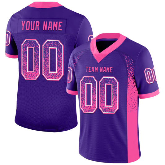 Custom Purple Pink-White Drift Fashion Football Jersey - Main View