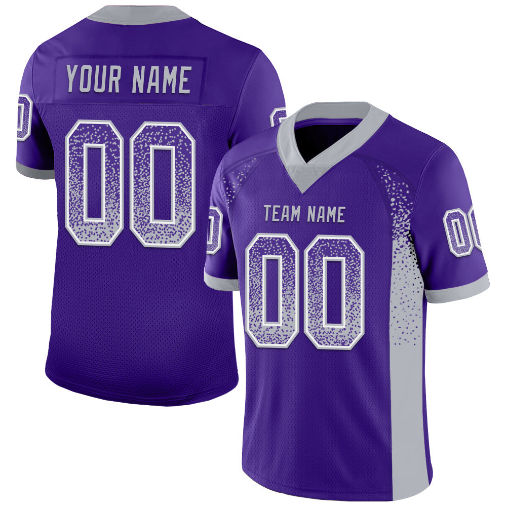 Custom Purple Gray-White Drift Fashion Football Jersey - Main View