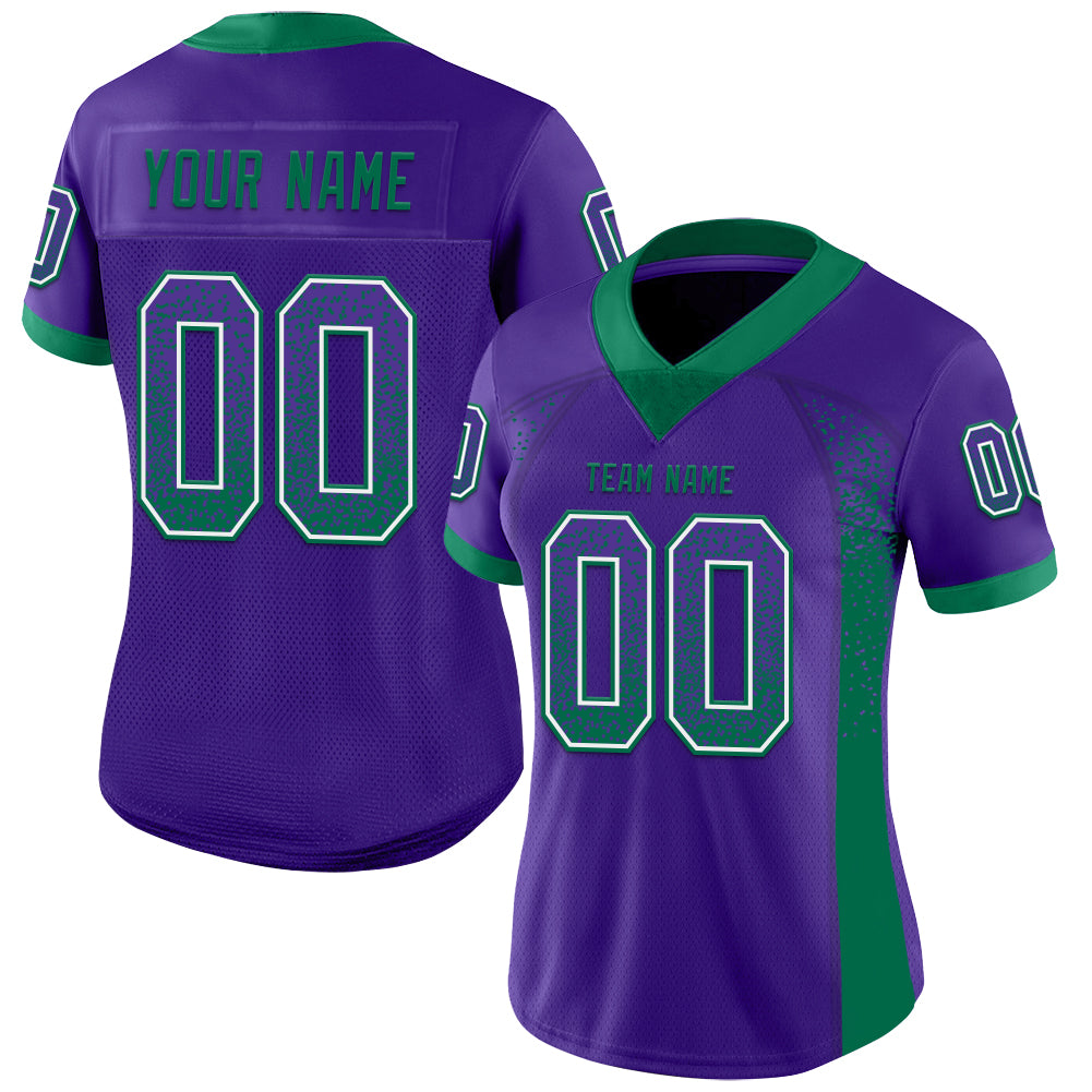 Custom Purple Kelly Green-White Drift Fashion Football Jersey view 2