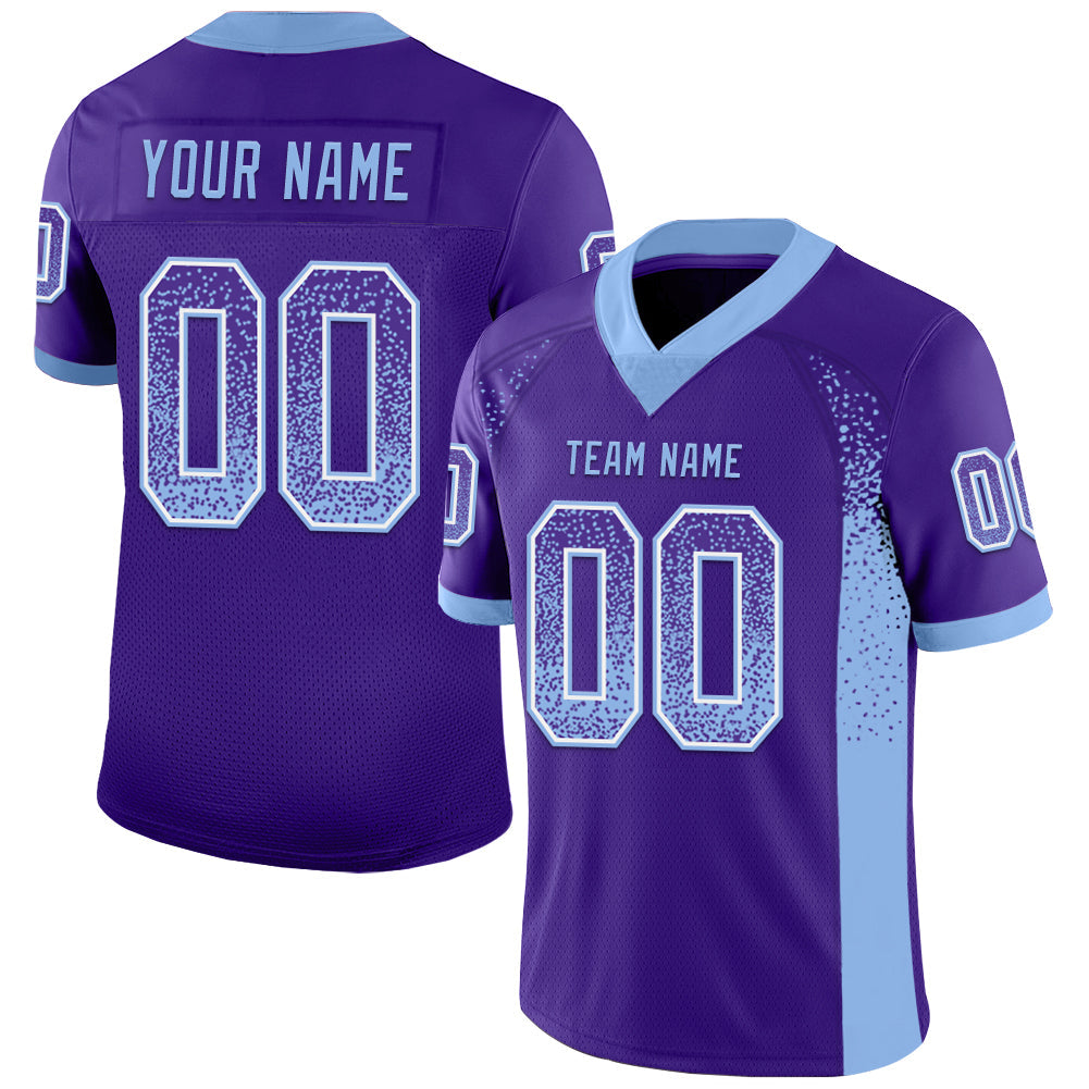 Custom Purple Light Blue-White Drift Fashion Football Jersey - Main View