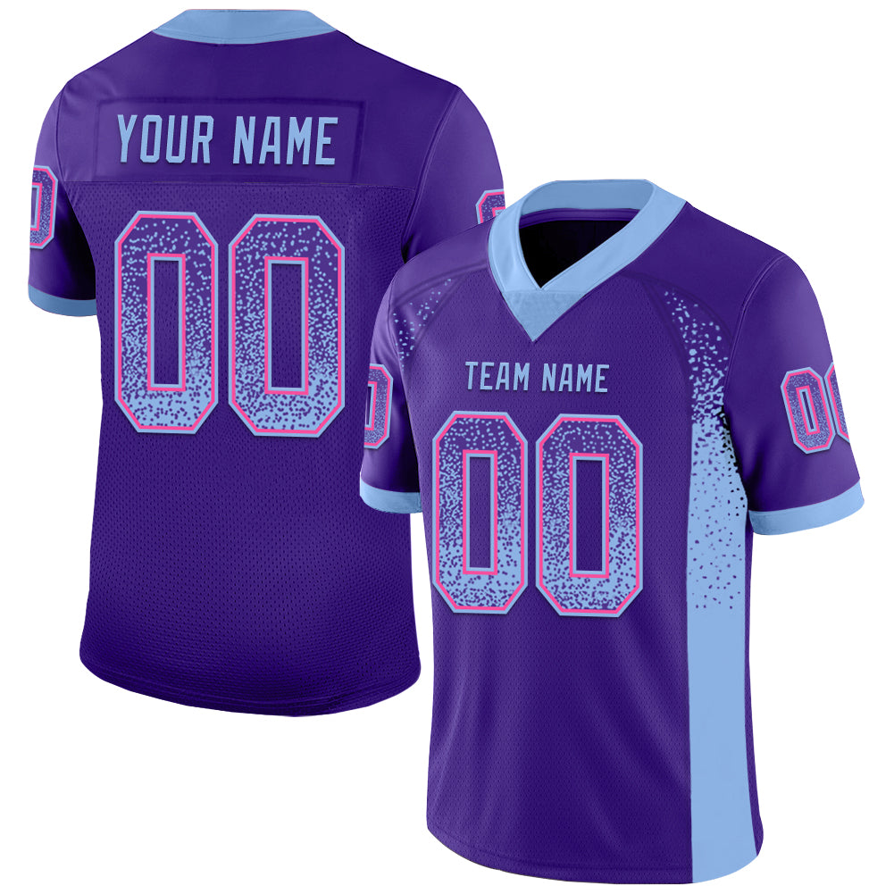 Custom Purple Light Blue-Pink Drift Fashion Football Jersey - Main View