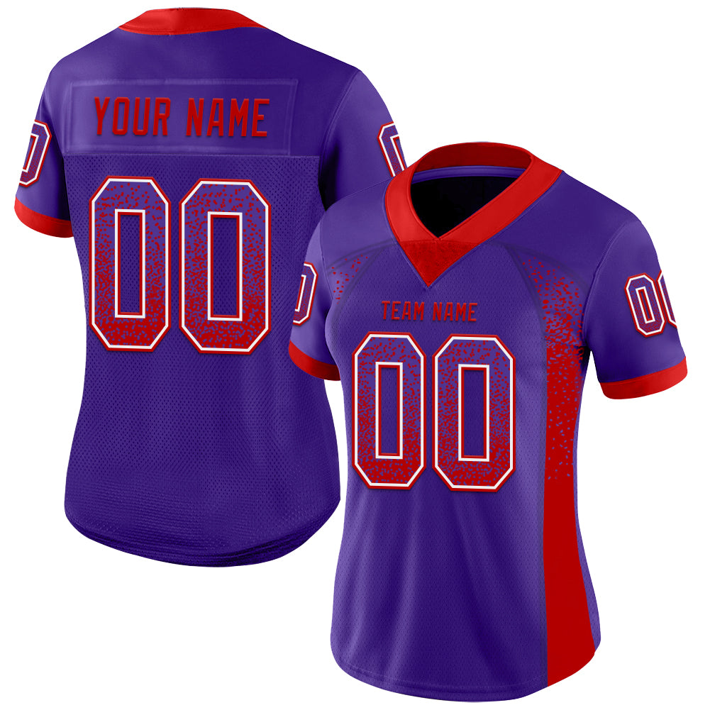 Custom Purple Red-White Drift Fashion Football Jersey view 2