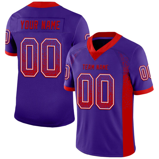 Custom Purple Red-White Drift Fashion Football Jersey - Main View