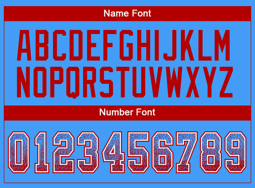 Custom Powder Blue Red-White Drift Fashion Football Jersey view 4
