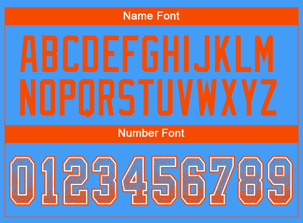 Custom Powder Blue Orange-White Drift Fashion Football Jersey view 4