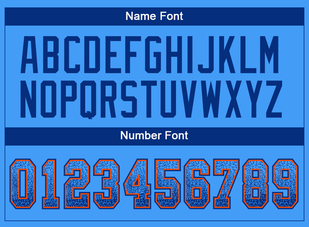 Custom Powder Blue Royal-Orange Drift Fashion Football Jersey view 4