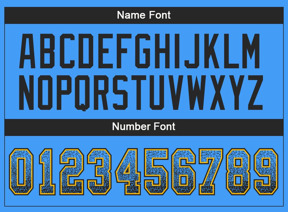 Custom Powder Blue Black-Gold Drift Fashion Football Jersey view 4