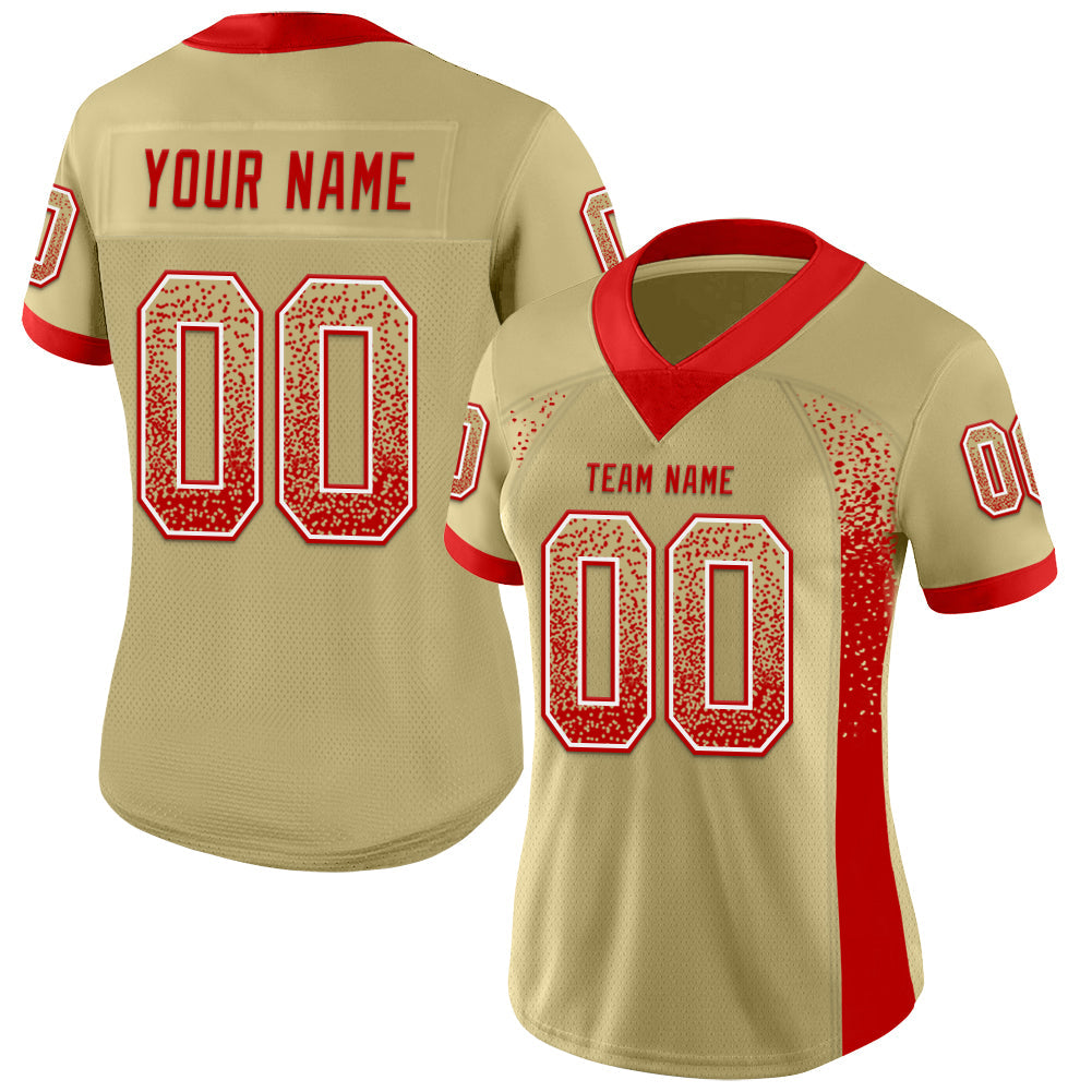 Custom Vegas Gold Red-White Drift Fashion Football Jersey view 2