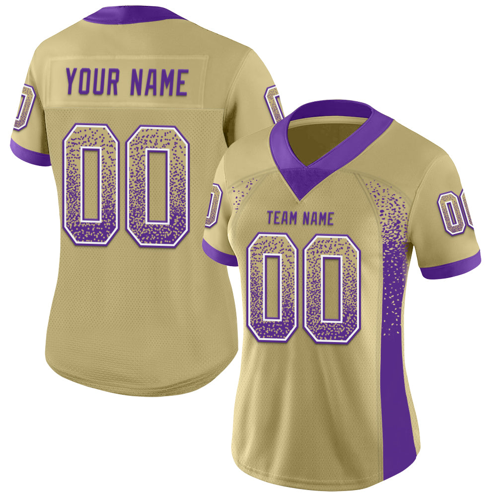 Custom Vegas Gold Purple-White Drift Fashion Football Jersey view 2