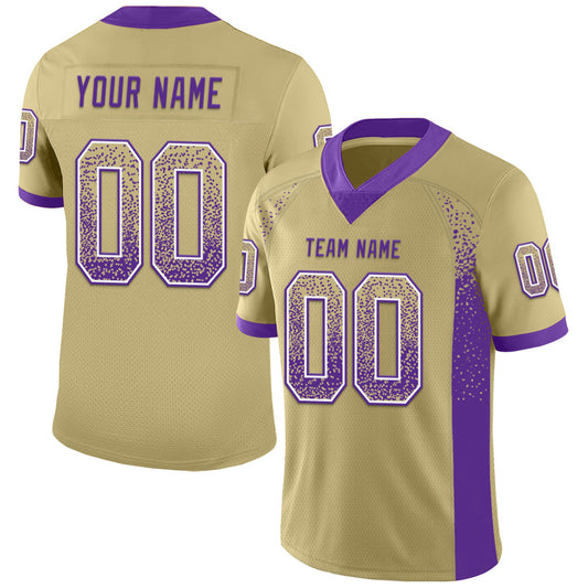 Custom Vegas Gold Purple-White Drift Fashion Football Jersey - Main View