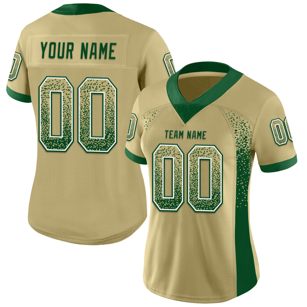 Custom Vegas Gold Green-White Drift Fashion Football Jersey view 2