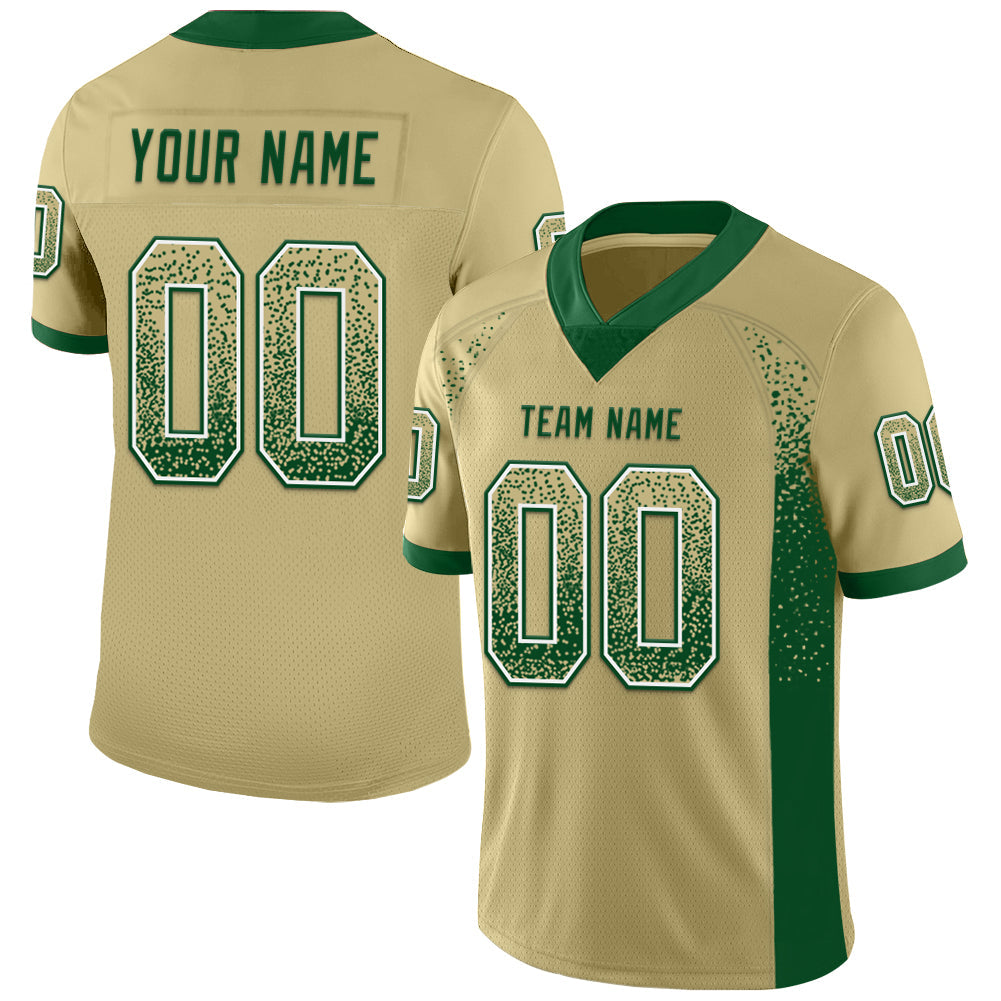 Custom Vegas Gold Green-White Drift Fashion Football Jersey - Main View