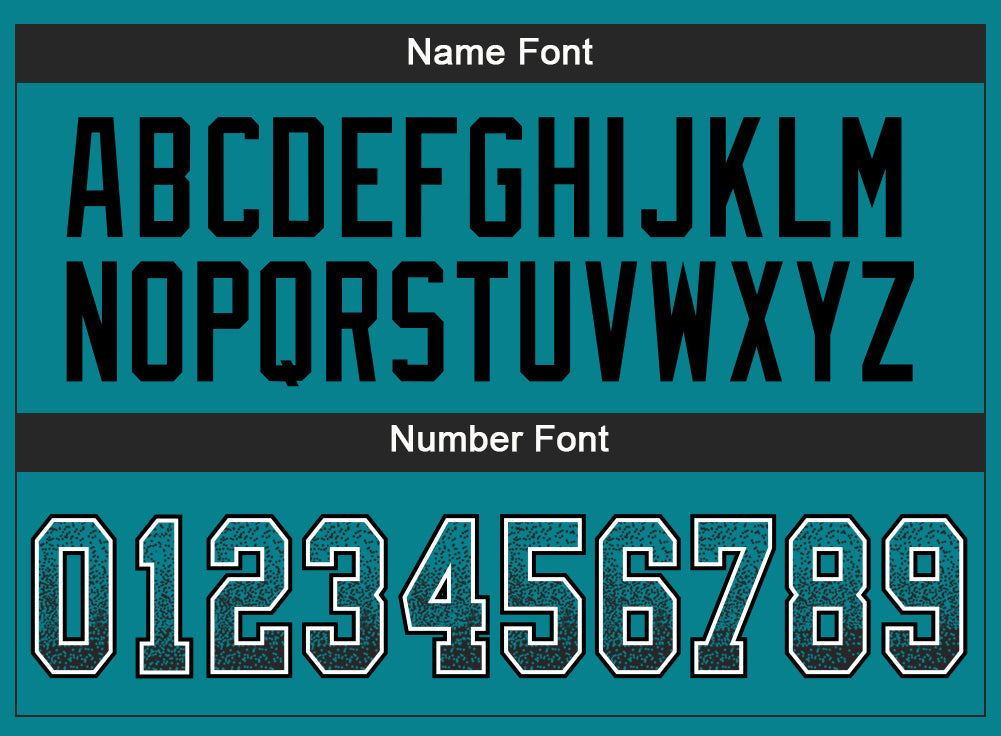 Custom Teal Black-White Drift Fashion Football Jersey view 4