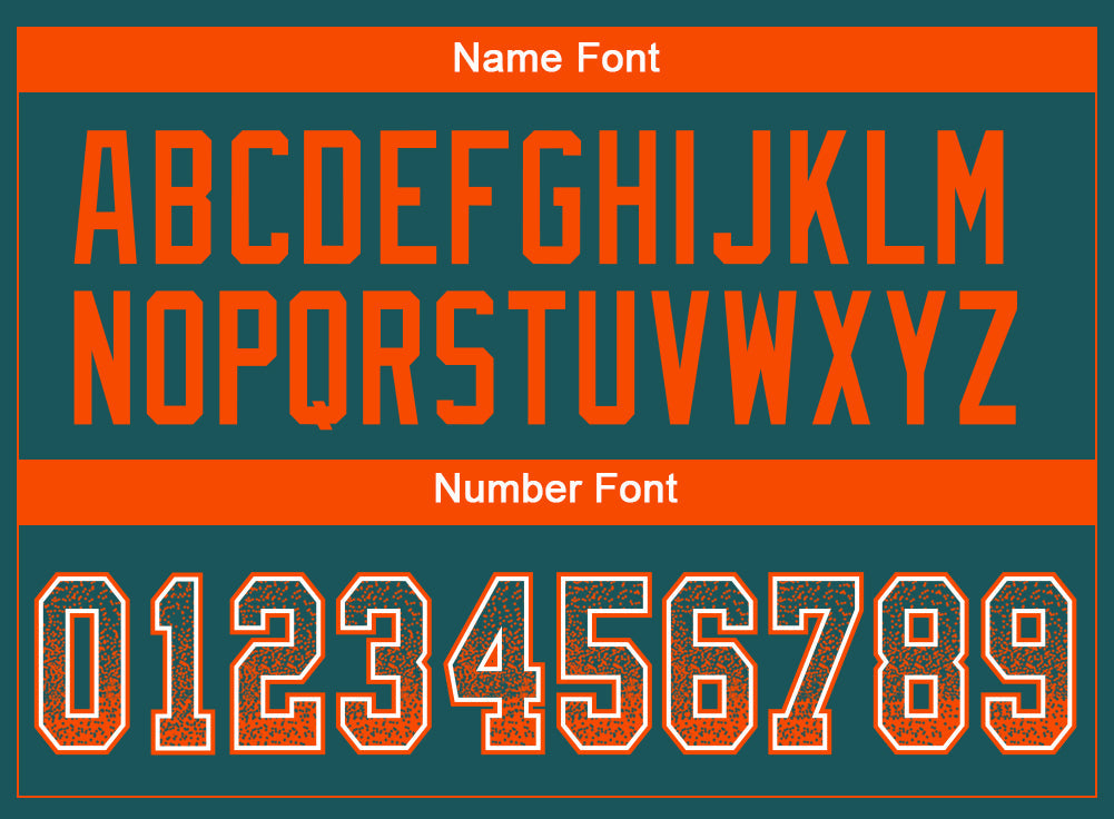 Custom Midnight Green Orange-White Drift Fashion Football Jersey view 4