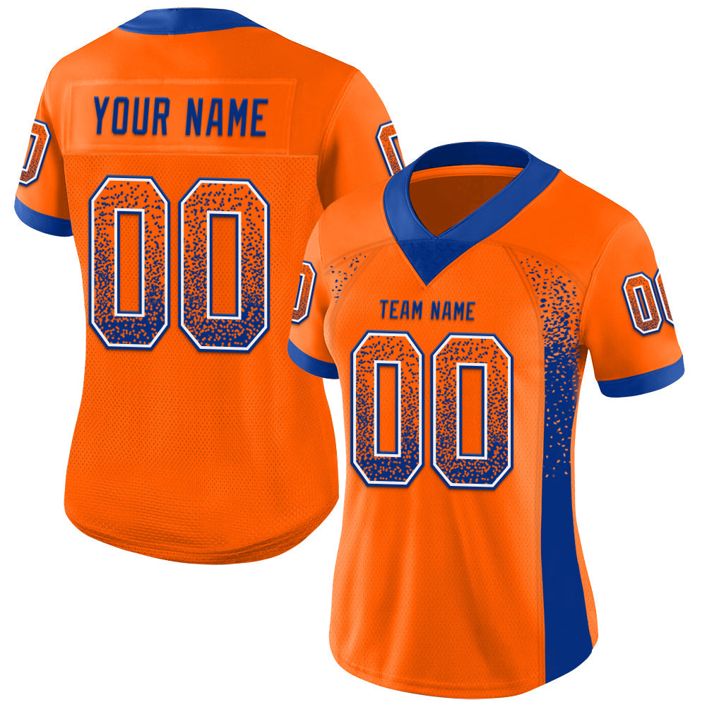 Custom Orange Royal-White Drift Fashion Football Jersey view 2