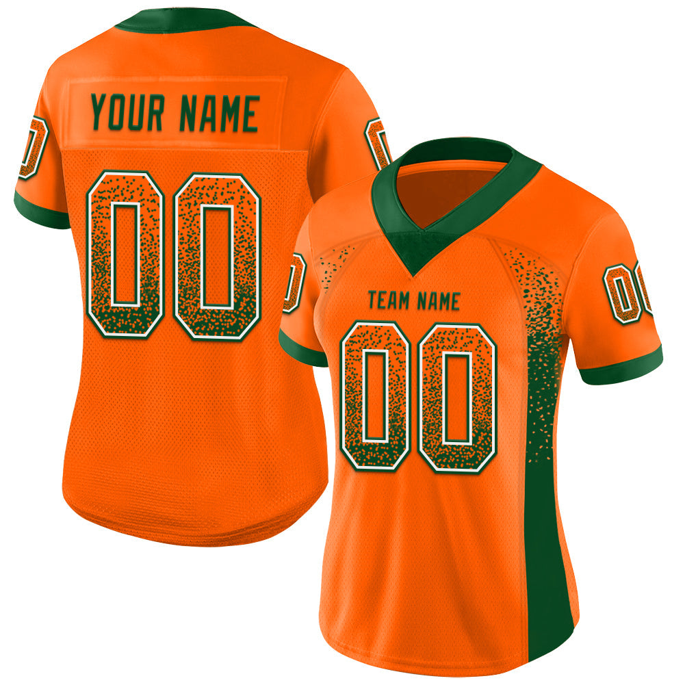 Custom Orange Green-White Drift Fashion Football Jersey view 2