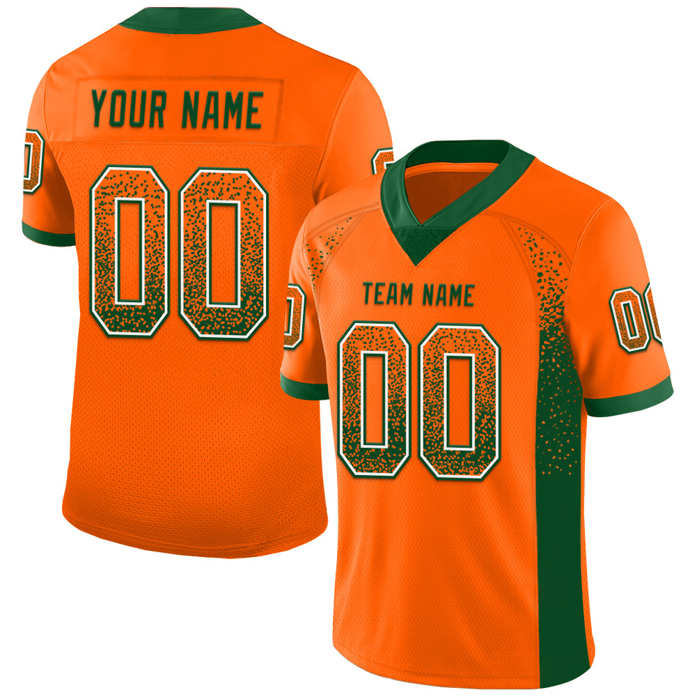 Custom Orange Green-White Drift Fashion Football Jersey - Main View