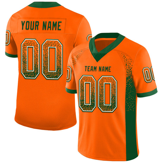 Custom Orange Green-White Drift Fashion Football Jersey - Main View