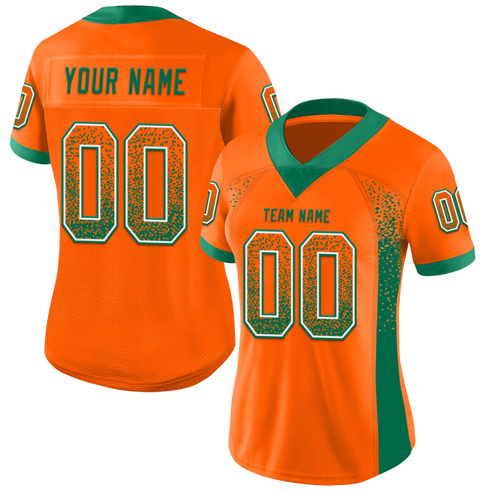 Custom Orange Kelly Green-White Drift Fashion Football Jersey view 2