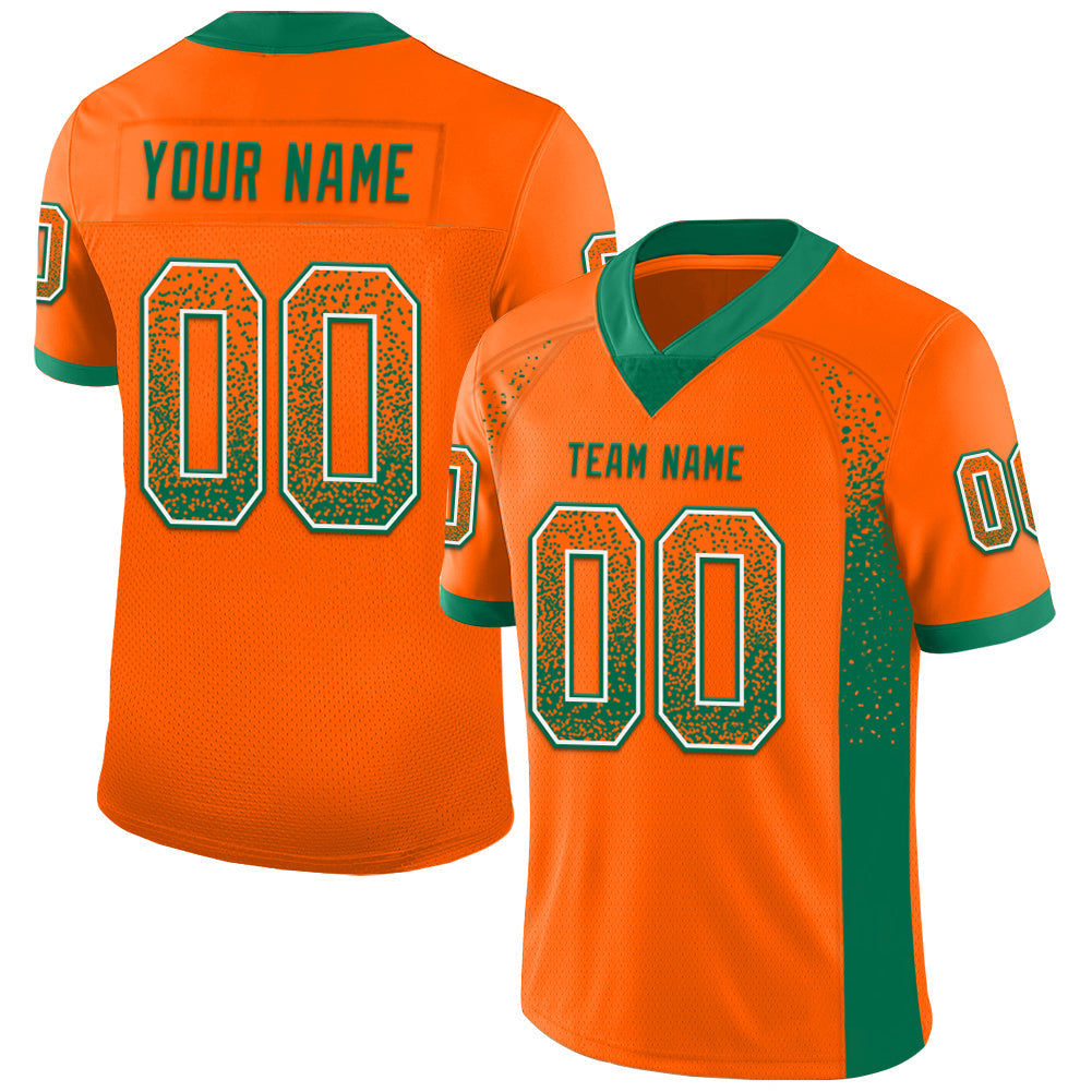 Custom Orange Kelly Green-White Drift Fashion Football Jersey - Main View
