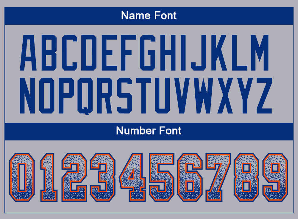 Custom Gray Royal-Orange Drift Fashion Football Jersey view 4
