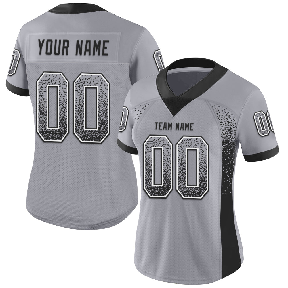 Custom Gray Black-White Drift Fashion Football Jersey view 2
