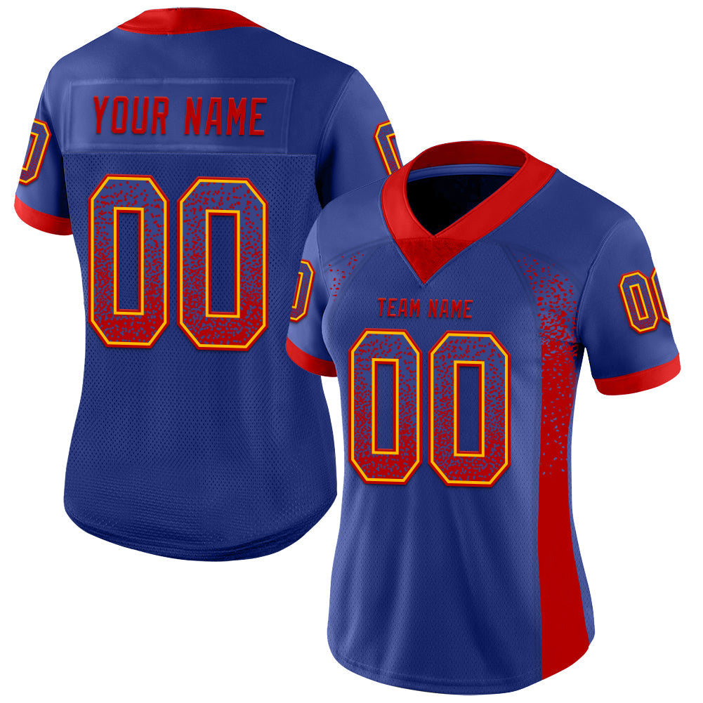 Custom Royal Red-Gold Drift Fashion Football Jersey view 2