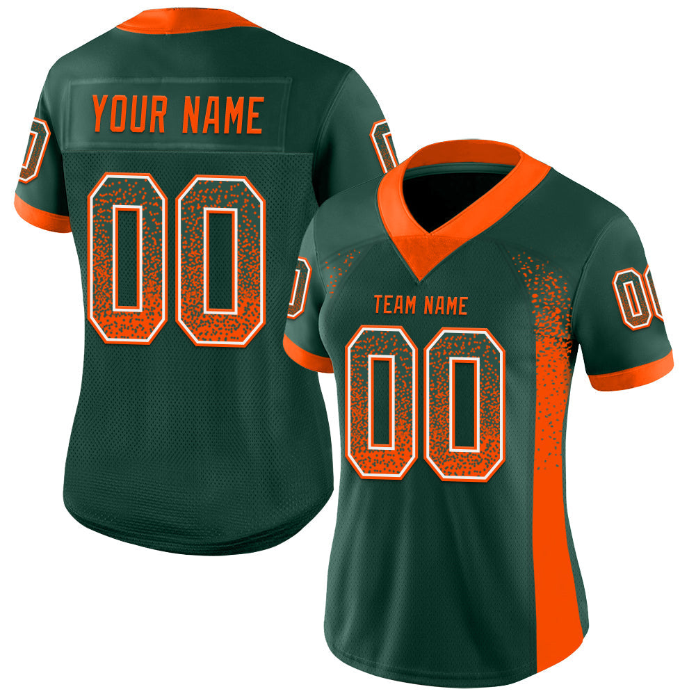 Custom Green Orange-White Drift Fashion Football Jersey view 2