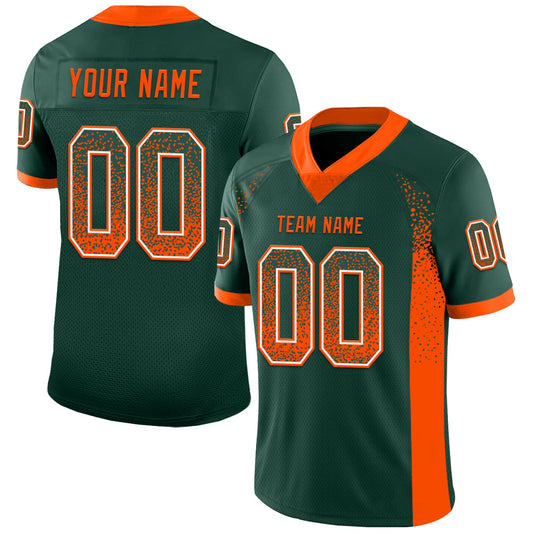 Custom Green Orange-White Drift Fashion Football Jersey - Main View