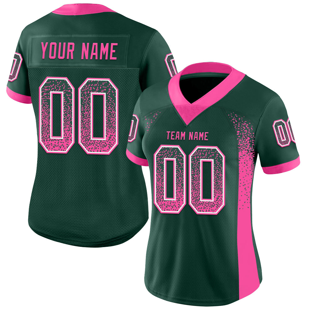 Custom Green Pink-White Drift Fashion Football Jersey view 2