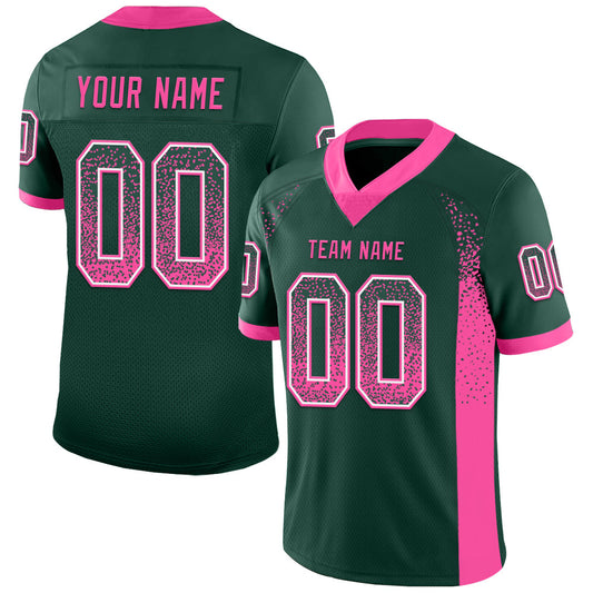 Custom Green Pink-White Drift Fashion Football Jersey - Main View