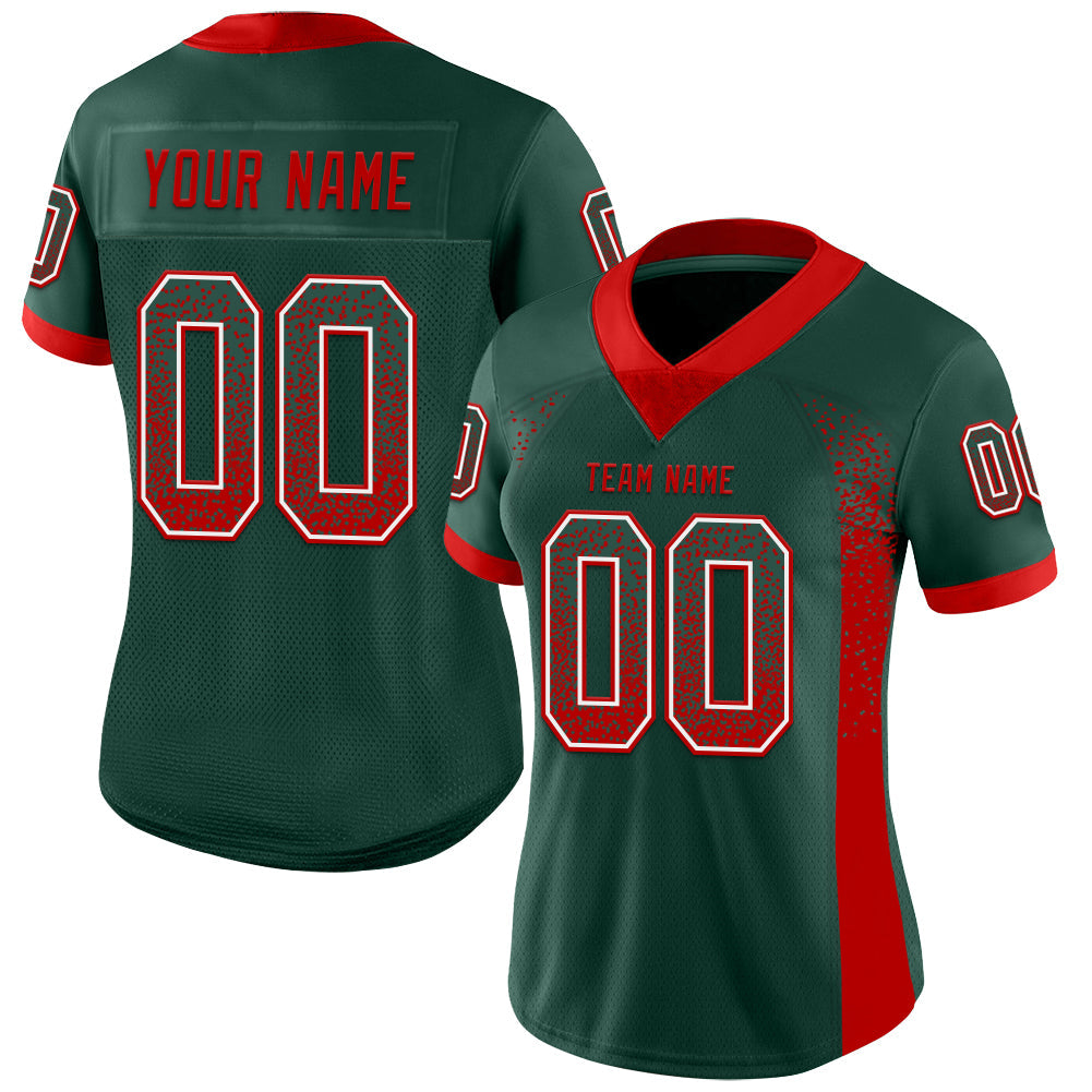 Custom Green Red-White Drift Fashion Football Jersey view 2