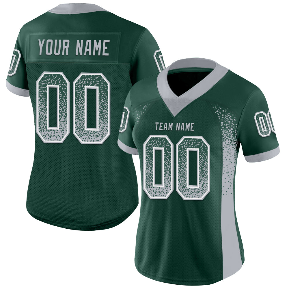 Custom Green Gray-White Drift Fashion Football Jersey view 2