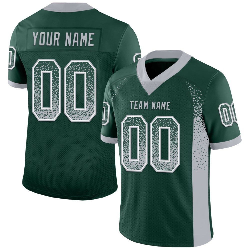 Custom Green Gray-White Drift Fashion Football Jersey - Main View