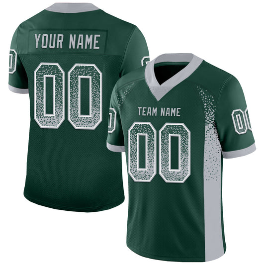 Custom Green Gray-White Drift Fashion Football Jersey - Main View