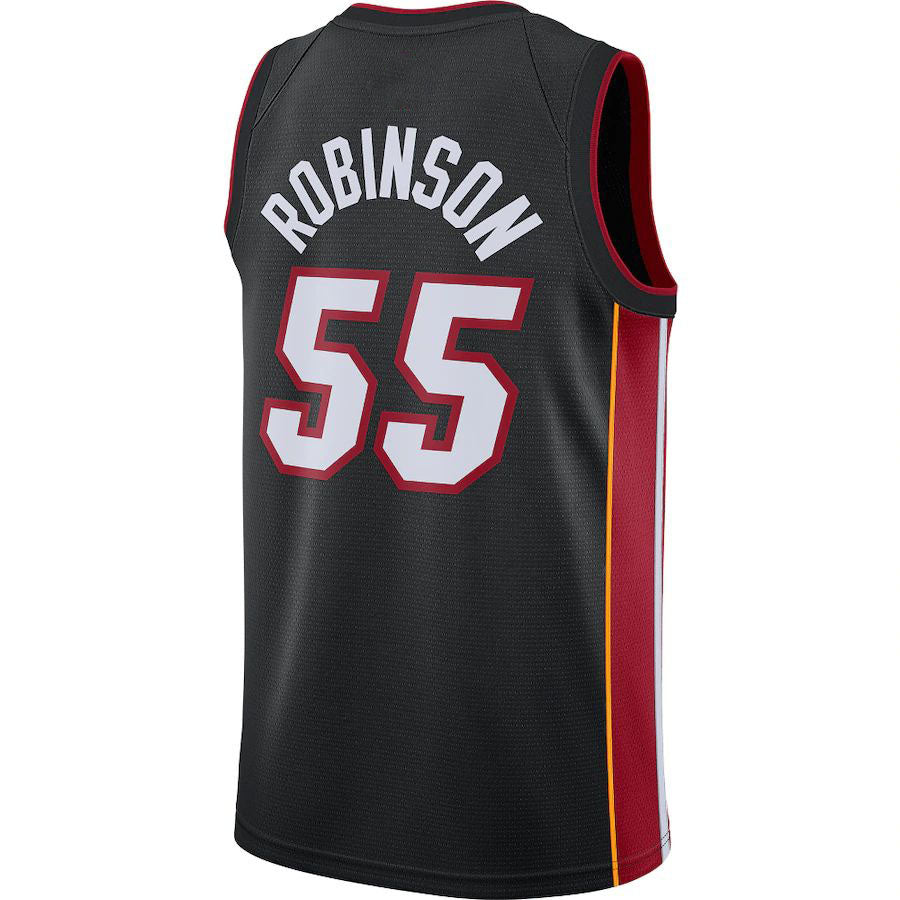 M.Heat #55 Duncan Robinson 2020-21 Swingman Jersey Icon Edition Black Stitched American Basketball Jersey - Main View