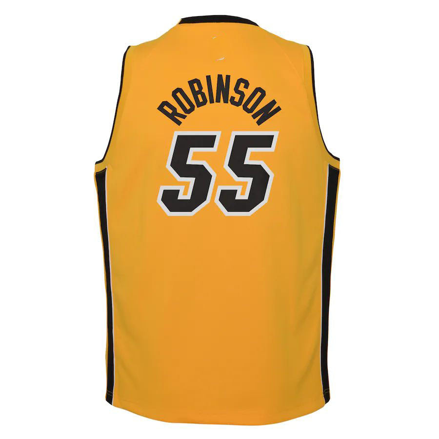 M.Heat #55 Duncan Robinson 2020-21 Swingman Player Jersey Trophy Gold Earned Edition Stitched American Basketball Jersey - Main View