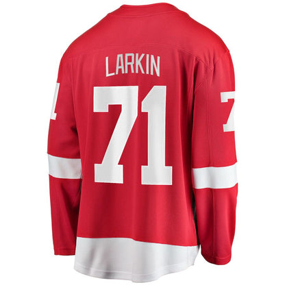 D.Red Wings #71 Dylan Larkin Fanatics Branded Home Captain Premier Breakaway Player Jersey Red Stitched American Hockey Jerseys - Main View